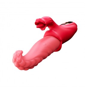 MizzZee - Sophia Tongue Licking Vibrating Wand (Chargeable - Red)